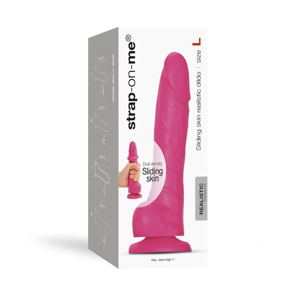 REALISTIC DILDO FUCHSIA - LARGE