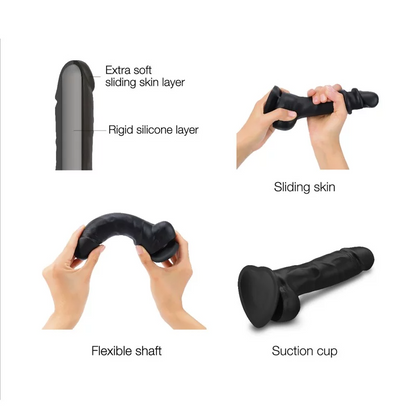 REALISTIC BLACK DILDO - LARGE